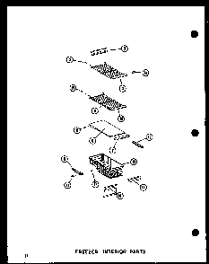Freezer Interior Parts Diagram and Parts List for SRI19E-L-P74100-5WL  Amana Refrigerator
