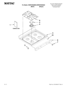 Cooktop Parts Diagram and Parts List for MGR5765QDB32  Maytag Range