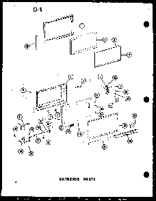Exterior Parts Diagram and Parts List for RC7A-D P72651-4M Amana Microwave