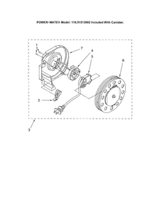 Power Cord Reel Diagram and Parts List for 11621513002  Kenmore Canister Vacuum