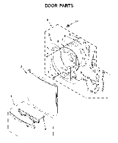 Door parts Diagram and Parts List for YMED8630HC1  Maytag Dryer