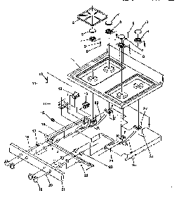 Main Top Diagram and Parts List for ARG7301W-P1143324NW  Amana Range