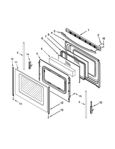 Door Parts Diagram and Parts List for YAER5630BES0  Amana Range