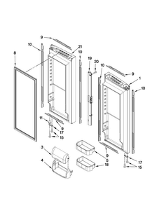 Refrigerator Door Parts Diagram and Parts List for JFC2290VTB4  Jenn-Air Refrigerator