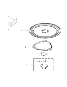 Turntable Parts Diagram and Parts List for MMV1174DH4  Maytag Microwave