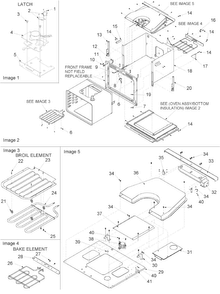 Inner Cavity, Blower, Bake, & Broil Assy Diagram and Parts List for AOES3030WW-P113237NWW  Amana Wall Oven