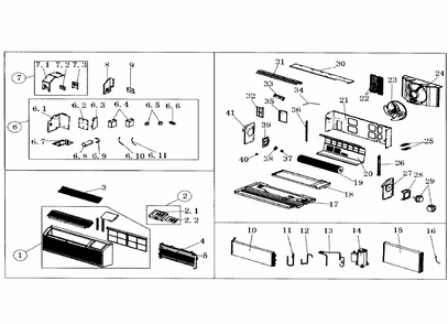 Main Asy Diagram and Parts List for MWP-15EEN1-MI5  Maytag Air Conditioner