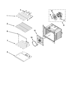 Internal Oven Parts Diagram and Parts List for MEW9527AS00  Maytag Wall Oven