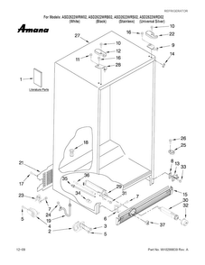 Cabinet Parts Diagram and Parts List for ASD2522WRD02  Amana Refrigerator