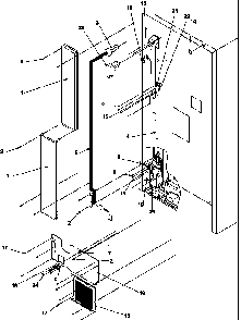 Cabinet Back Diagram and Parts List for TR25S5-P1196402WW  Amana Refrigerator