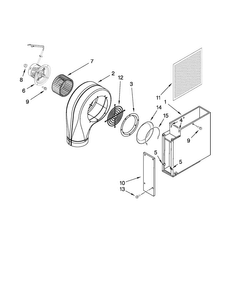 Blower Unit Parts Diagram and Parts List for JED8130ADB17  Jenn-Air Cooktop