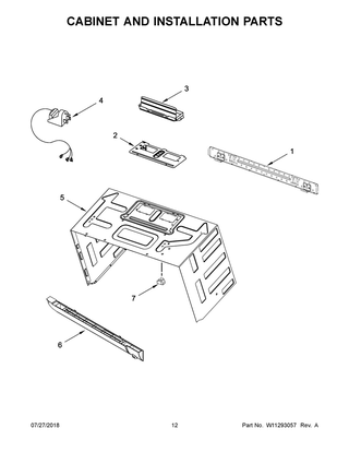 Cabinet And Installation Parts Diagram and Parts List for MMV4206HK0  Maytag Microwave