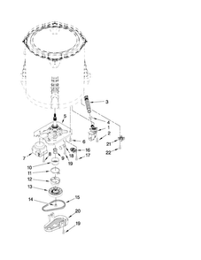 Gearcase, Motor And Pump Parts Diagram and Parts List for 4GMVWC400YW0  Maytag Washer