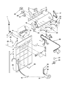 Controls And Rear Panel Parts Diagram and Parts List for 7MMPM0320WQ0  Maytag Washer