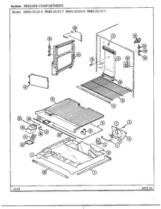 Freezer Compartment Diagram and Parts List for 32123-0  Admiral Refrigerator