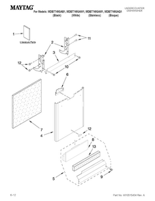 Door And Panel Parts Diagram and Parts List for MDB7749SAW1  Maytag Dishwasher