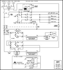 Wiring Information Diagram and Parts List for MRC520S2-P1332820M  Amana Microwave