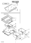 SHELF PARTS, OPTIONAL PARTS (NOT INCLUDED) Diagram and Parts List for MTB1842VRW01  Maytag Refrigerator