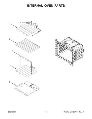 Internal Oven Parts Diagram and Parts List for AWO6313SFW02  Maytag Wall Oven