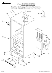 Cabinet Parts Diagram and Parts List for ABR1922FES12  Amana Refrigerator