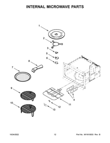 Internal Microwave Parts 2 Diagram and Parts List for JMW2427LL00  Maytag Microwave Oven Combo