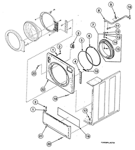 Front Assy Diagram and Parts List for SWFF71QN3050  Speed Queen Washer
