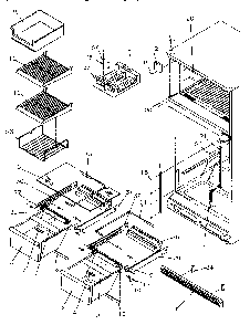 Section 1 Diagram and Parts List for TR21S4E-P1196104WE  Amana Refrigerator