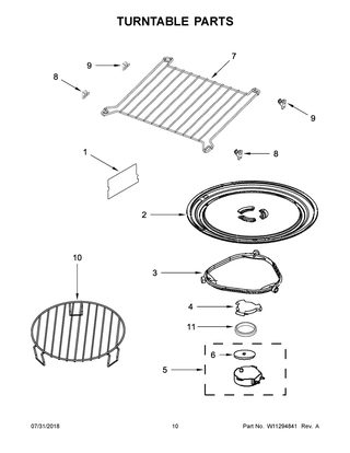 Turntable Parts Diagram and Parts List for JMV9196CS4  Maytag Microwave