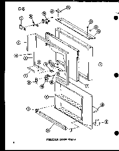 Freezer Door Parts Diagram and Parts List for ESBFC16C-C-P60235-19WC  Amana Refrigerator