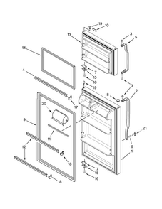 Door Parts Diagram and Parts List for A4TXCGFBW01  Amana Refrigerator