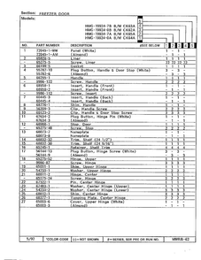 Freezer Door Page 2 Diagram and Parts List for 19924-0A  Admiral Refrigerator