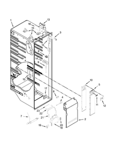 Refrigerator Liner Parts Diagram and Parts List for JSC24C8EAM02  Jenn-Air Refrigerator