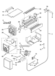 Icemaker Parts Diagram and Parts List for JS48PPDUDB01  Jenn-Air Refrigerator
