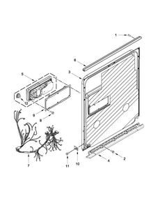Inner Door Parts Diagram and Parts List for JDB8000AWC1  Jenn-Air Dishwasher