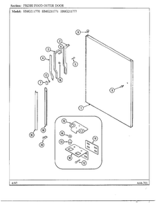 Fresh Food Outer Door Diagram and Parts List for HMG211777  Admiral Refrigerator