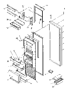 Refrigerator Door Diagram and Parts List for SBD20S4L-P1190001WL  Amana Refrigerator