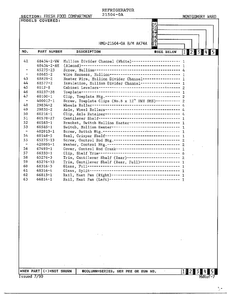 Fresh Food Compartment Page 3 Diagram and Parts List for 21504-0A  Admiral Refrigerator