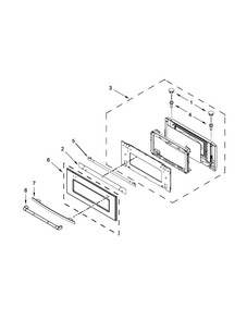 Microwave Door Parts Diagram and Parts List for JMW2430DP01  Jenn-Air Microwave