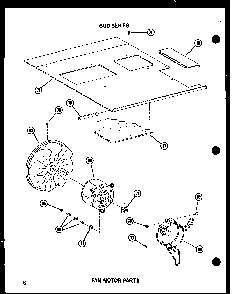 Fan Motor Parts Diagram and Parts List for 212D-3JM P54655-43R Amana Air Conditioner
