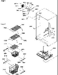 Freezer Shelves And Lights Diagram and Parts List for SRD522VW-P1320301WW  Amana Refrigerator