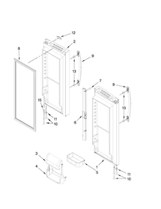 Refrigerator Door Parts Diagram and Parts List for AFD2535DEQ5  Amana Refrigerator