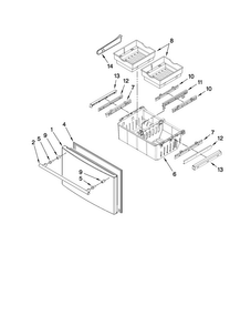 Freezer Door Parts Diagram and Parts List for JFI2089WES2  Jenn-Air Refrigerator