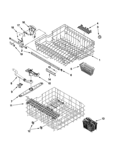 Upper And Lower Rack Parts Diagram and Parts List for JDB1275AWF0  Jenn-Air Dishwasher