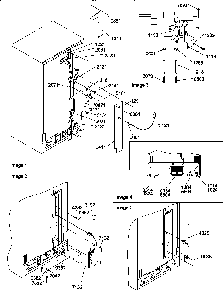 Cabinet Back Diagram and Parts List for SXD322L-P1305703WL  Amana Refrigerator