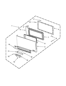 Door Parts Diagram and Parts List for JMV9196CS0  Jenn-Air Microwave