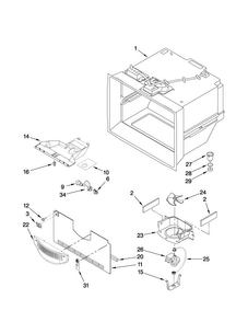 Freezer Liner Parts Diagram and Parts List for AB2225PEKW4  Amana Refrigerator