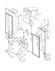 Refrigerator Door Parts Diagram and Parts List for MFT2672AEW11  Maytag Refrigerator