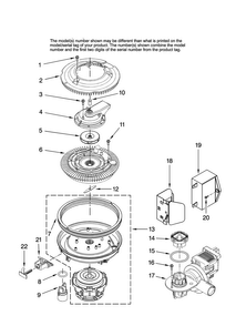 Pump And Motor Parts Diagram and Parts List for MDBH980AWQ45  Maytag Dishwasher