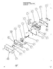 Ice Bucket And Ice Maker Diagram and Parts List for SZDE27KB  Amana Refrigerator