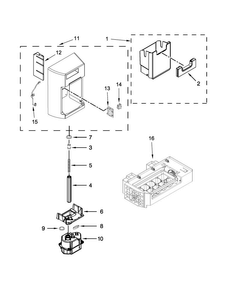 Motor And Ice Maker Parts Diagram and Parts List for MSC21C6MDM02  Maytag Refrigerator